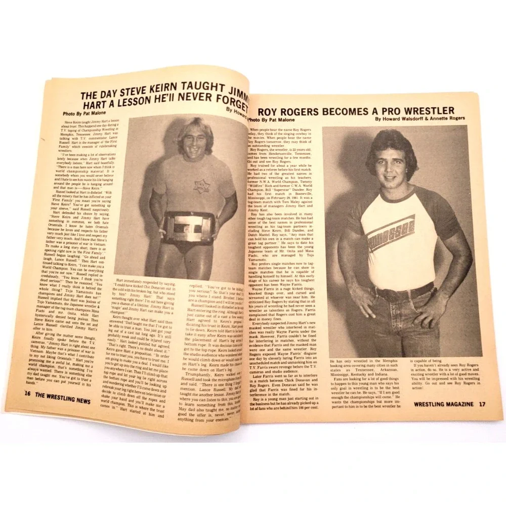 WRESTLING NEWS WRESTLING JAN 1982 JIMMY‎ HART SHEIK ADNANN NICK BOCKWINKEL